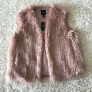 Pink Furry Vest- Brand New!
